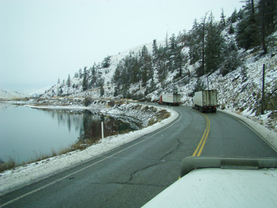 Lumber Truck Accident on Hwy 5a between Kamloops and Merritt