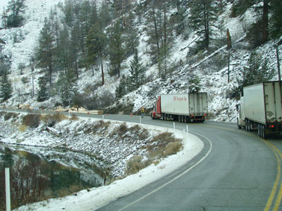 Lumber Truck Accident on Hwy 5a between Kamloops and Merritt