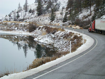 Lumber Truck Accident on Hwy 5a between Kamloops and Merritt