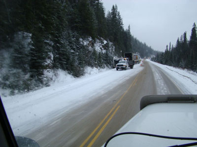 truck rollover accident outside Avola BC