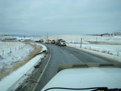 scene of bills accident outside of kamloops