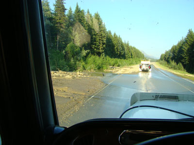 mud slide in mount robson national park