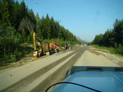 mud slide in mount robson national park