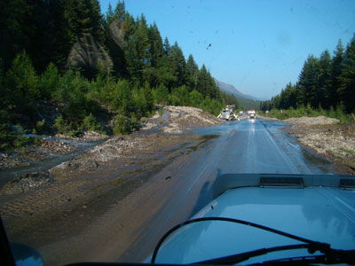 mud slide in mount robson national park