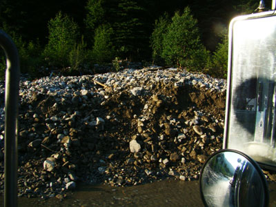 mud slide in mount robson national park