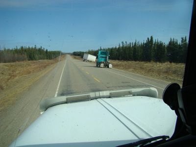 Truck accident outside of Fort St. John