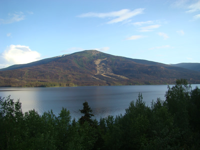 Yukon Slide on Little Salmon Lake