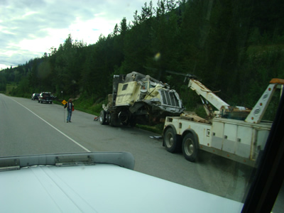 damaged tractor