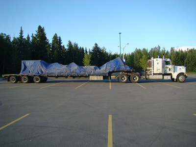 tarped load bound for Fort McMurray